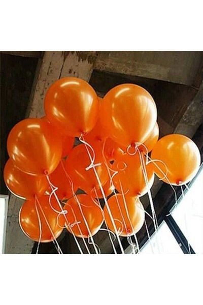 BEST PARTİ Metallic 12'' Orange Balloon 10 Pieces