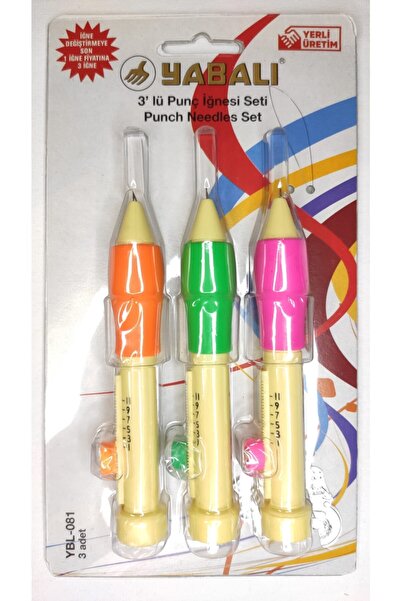 ATMACA TUHAFİYE Yabalı 3'lü Punch (panç) Nakışı Iğnesi Seti