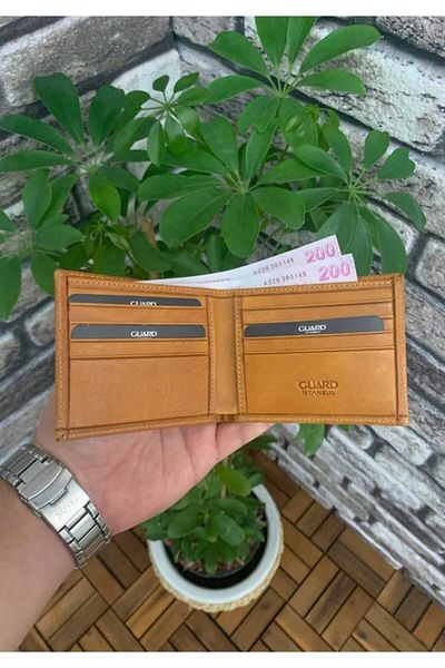 GUARD Yellow Classic Leather Men's Wallet - Antique
