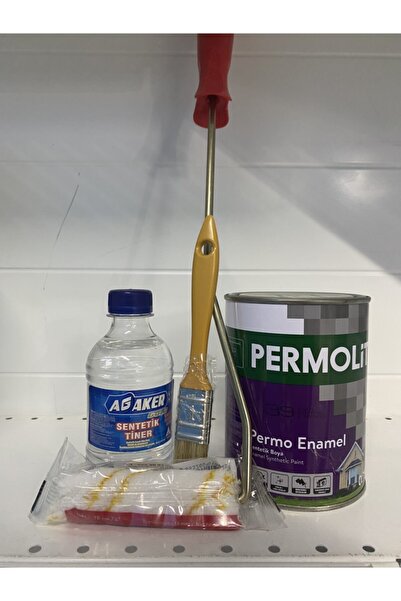 Permolit Yağlı Sentetik Boya Beyaz 1 Kg 5 Parça Boyama Seti Beyaz 5parça