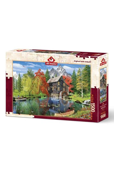 Art Puzzle 1500 Piece Puzzle Fishing on the Edge of the Mill