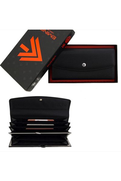 Eminsa Women's Leather Wallet with Internal Clip