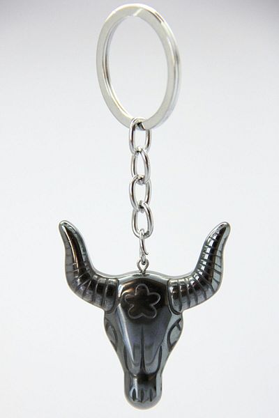 Argentum Look Hematite Bull Figured Keychain - Al-Kc0012