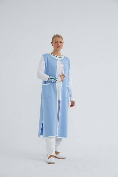 Niliwi Rayon Intermediate Vest Baby Blue White