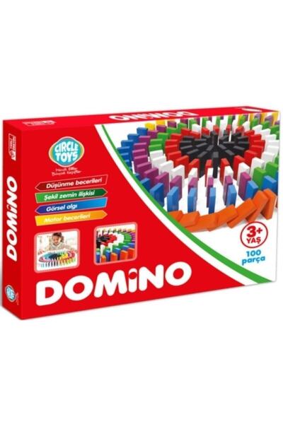 VK 2 Adet Circle Toys 100 Parça Eğitici Ahşap Domino El Beceri Zeka Oyunu