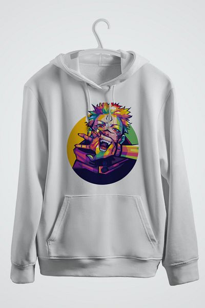 karikatürstore Sukuna Anime Printed Hooded Sweatshirt