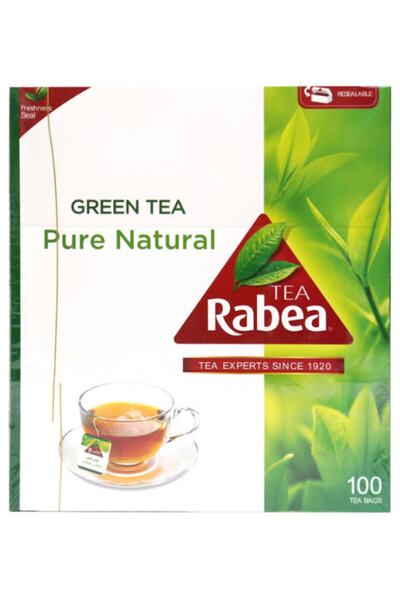 Seylan Rabea Tea Pure Natural 100 Tea Bags - Green Tea Bardak Sallama Yeşil Çay