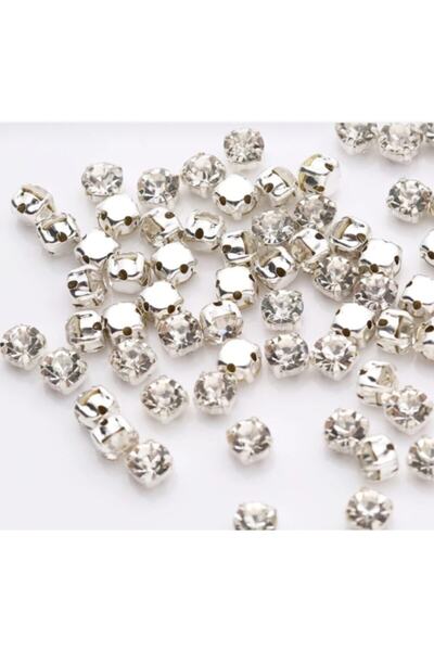 YENİCİ 1440 قطعة من الحجارة المزخرفة مع 25 حافظة - لون فضي