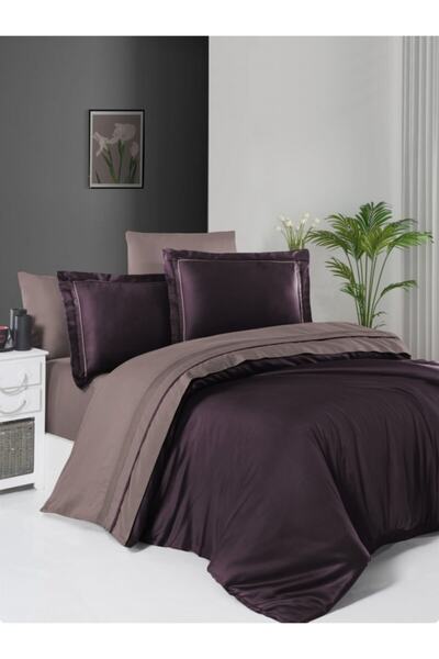 DENİZLİ ÇEYİZ First Choice Dark Deluxe Satin Duvet Cover Set Serenity Purple ...