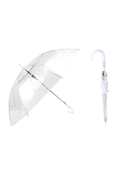 FırsatYeri Bayanlar Için Şeffaf Yağmurluk Tam Otomatik Şemsiyes