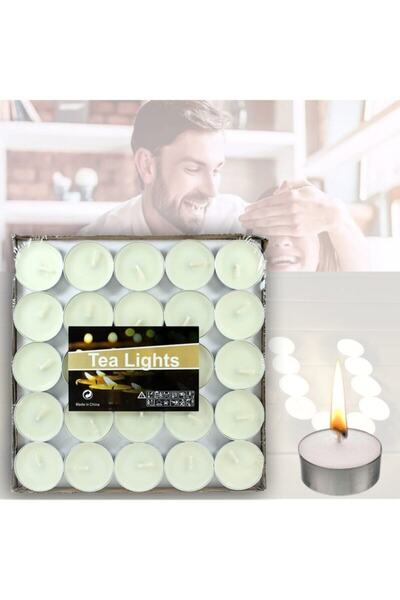 Süsle Baby Party Tealight Mum, 50 Adet, Beyaz – Mum & Kandil