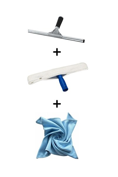 FELİX&CLEAN Metal Cam Çek Çek Camsil 35 Cm+peluş Ve Aparatı 35 Cm+50x70 Mikro...