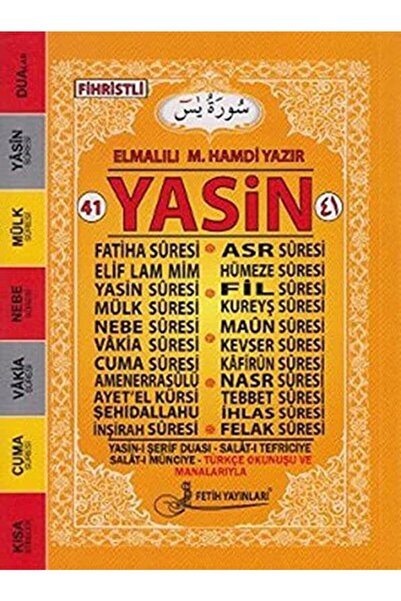 Genel Markalar 41 Yasin Fihristli (karşılıklı Türkçeli - Çanta Boy) Kod:f020