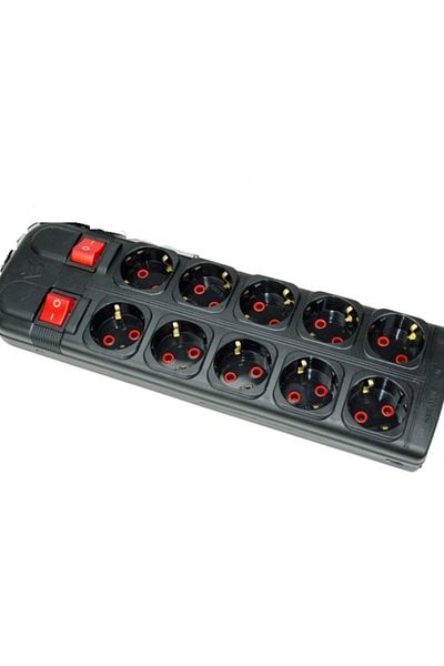 SİSTEM 2000 5+5 10-Piece Black Wireless Switched Group Socket