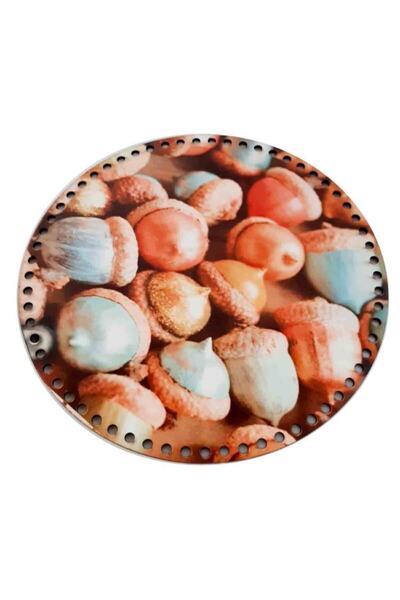 angel çanta aksesuar قاعدة صينية خشبية مصورة بقطر 30 سم New Ny12