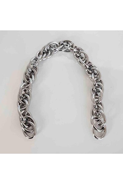 angel çanta aksesuar سلسلة حلقية مزدوجة مقاس 35 سم لون فضي