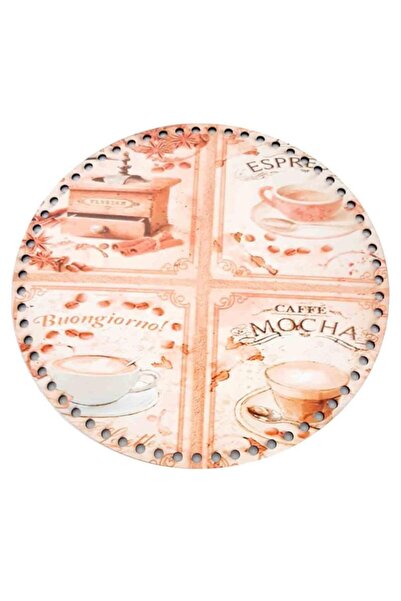 angel çanta aksesuar قاعدة صينية خشبية مصورة بقطر 30 سم New Ny3