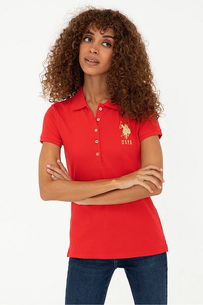U.S. Polo Assn. Tricou roșu pentru femei