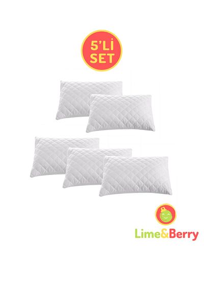 Lime and Berry Set de 5 Lime&Berry - Saltele de protecție pentru perne, model matlasat, 50x70 cm