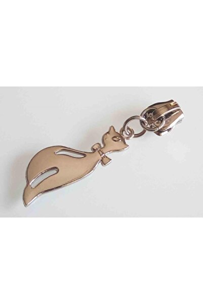 angel çanta aksesuar رأس سحاب فضي مع قطة