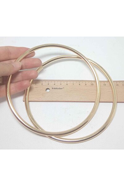 angel çanta aksesuar مقبض حقيبة معدني دائري ذهبي فاتح مقاس 13 سم