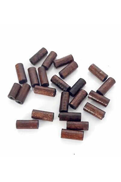 angel çanta aksesuar 20 mm 10 bucăți mărgele cilindrice din lemn de culoare închisă