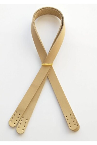 angel çanta aksesuar مقبض مزدوج من الجلد الطبيعي باللون الخام مقاس 70 × 2 سم