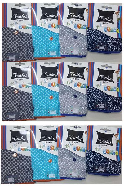 Tutku Smoked Child Boy 0250 Patterned Boy's Boxer 6 Pack