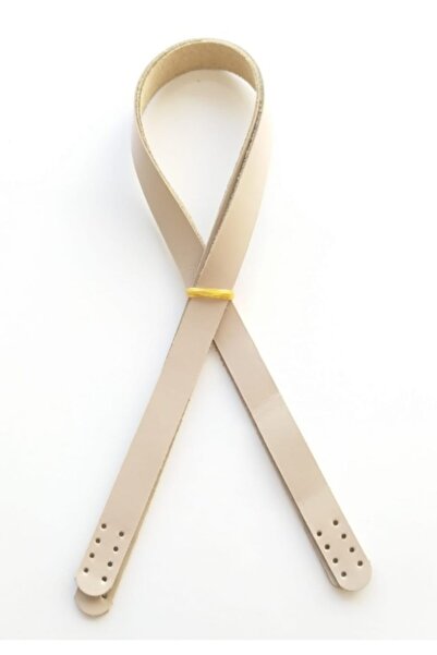 angel çanta aksesuar Cream (Beige) Color Real Leather 70X2 cm Double Handle
