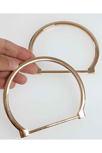 angel çanta aksesuar مقبض حقيبة معدني بلون ذهبي فاتح مقاس 11x9 سم