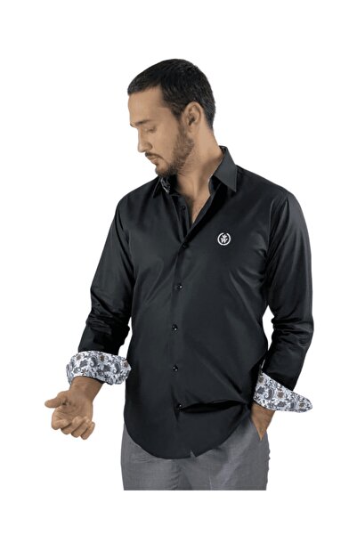 Walker London Men's Black W102Shty21016 Shirt