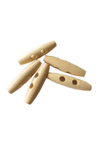 angel çanta aksesuar Set 5 Butoane Ciobanesc Lemn 4 Cm Crem