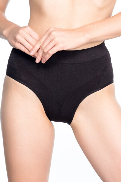 Emay Безшовний тонкий чорний корсет 7025 з низькою талією