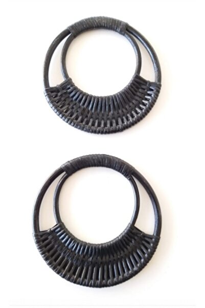 angel çanta aksesuar مقبض حقيبة من الخيزران الحقيقي لون أسود 19 سم رقم:18