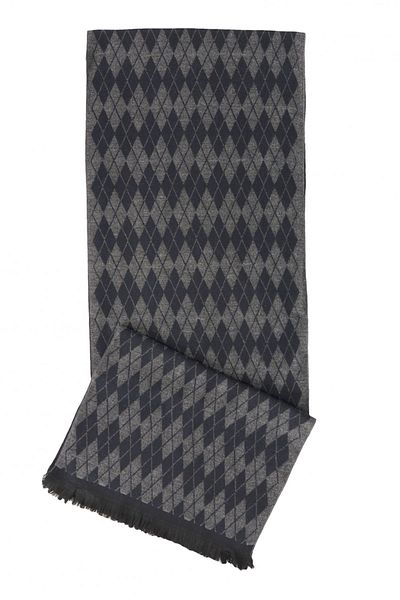 ALTINYILDIZ CLASSICS Eșarfă tricotată cu model gri-bleumarin pentru bărbați