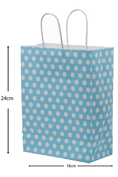 Genel Markalar Marka: 18*24 Büküm Saplı Kağıt Puantiyeli Poşet Kategori: Poşet