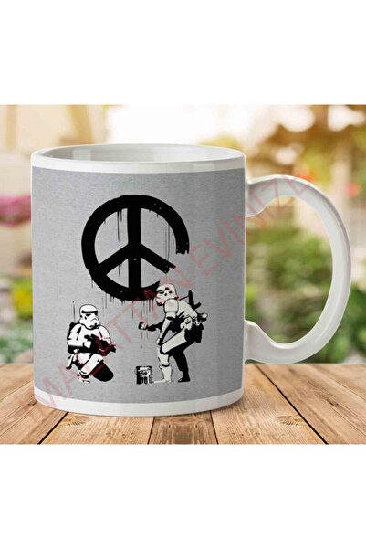 ART HEDİYE كوب بطبعة ستار وورز ستورم تروبر بانكسي على الجانبين