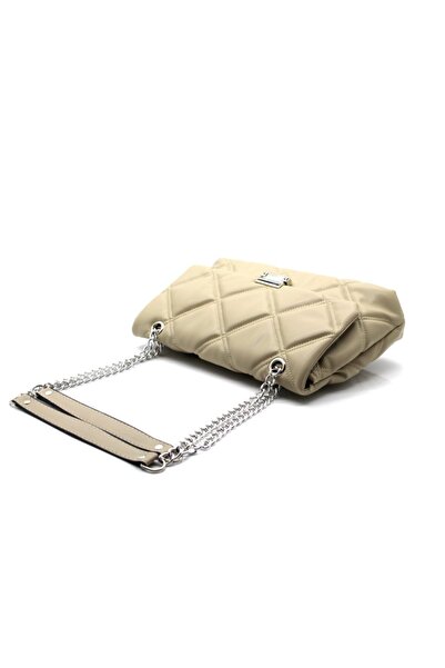 Gülistan Çanta Geantă de damă matlasată cu lanț argintiu brodat