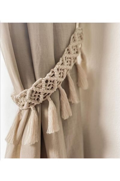 Foksan Deri Macrame Two Pieces Κουρτίνα με δεσμίδες Κουρτίνα Βραχίονας Κουρτίνα Πόρπη