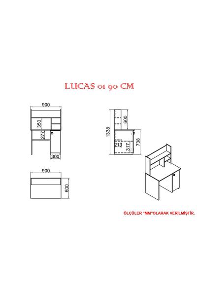 Kalender Dekor Lucas 01 90 Cm Çalışma Masası Lc01