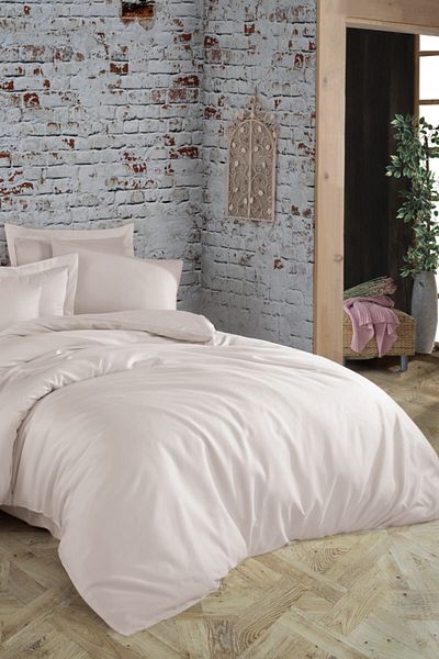 MyStory Home Set cuvertură dublă din satin 100% bumbac - Ecru