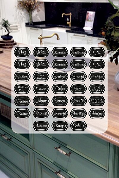 Genel Markalar Duvar Sticker Mutfak Kavanoz Baharat Baharatlık Sticker