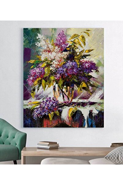 StellaStore Mor Salkım Çiçeği Kanvas Tablo