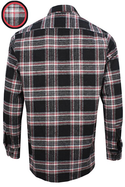 Varetta Чоловіча чорна класична сорочка з товстої тканини для холодної зими