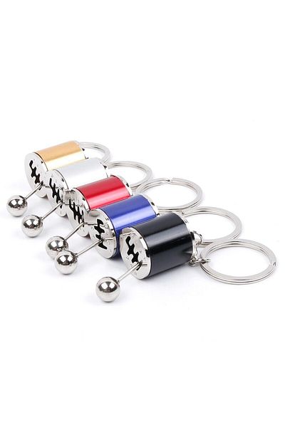 Buffer 3 Pcs Moving Car Six Speed Manual Shift Gear Shifter Knob Metal Keychain
