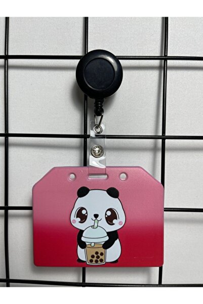 Hediyebum Husă pentru carduri cu guler lateral roșu Panda
