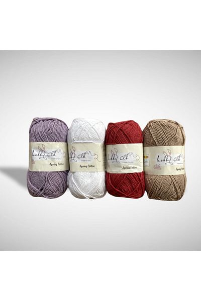 Masal Örgü Evi Punch and Amigurumi Thread Set of 4 100% Cotton