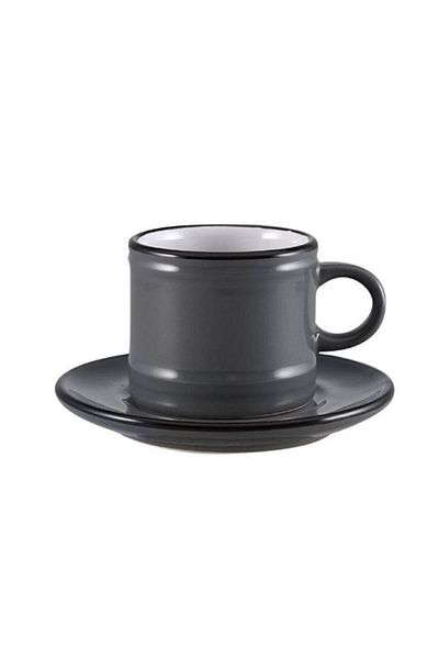Paşabahçe Single Gray Turkish Coffee Set