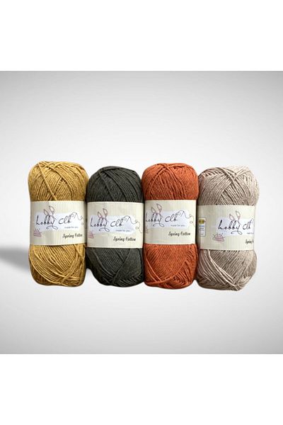 Masal Örgü Evi Punch and Amigurumi Thread Set of 4 100% Cotton