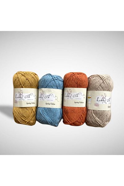 Masal Örgü Evi Punch and Amigurumi Thread Set of 4 100% Cotton